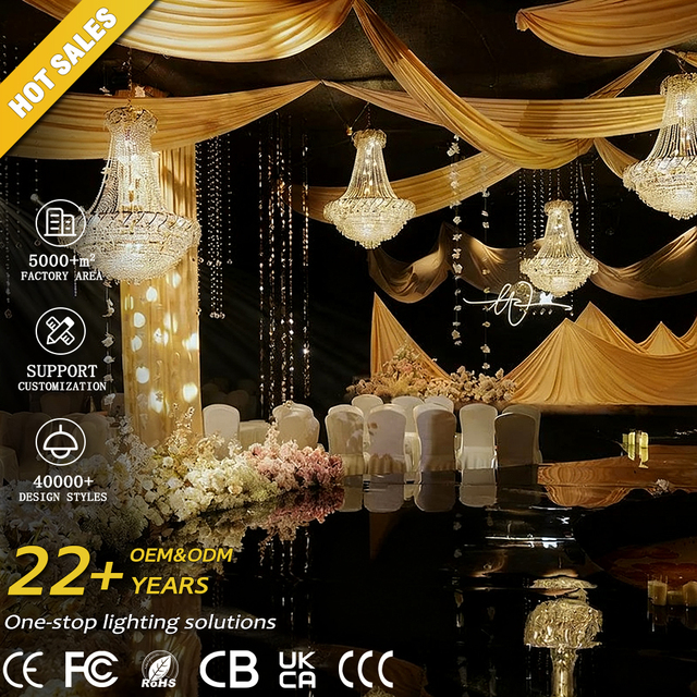 Trendy Modern Luxury Crystal Chandelier Ceiling Light for Wedding and Hotel Decor LED Lighting Customizable Pendant