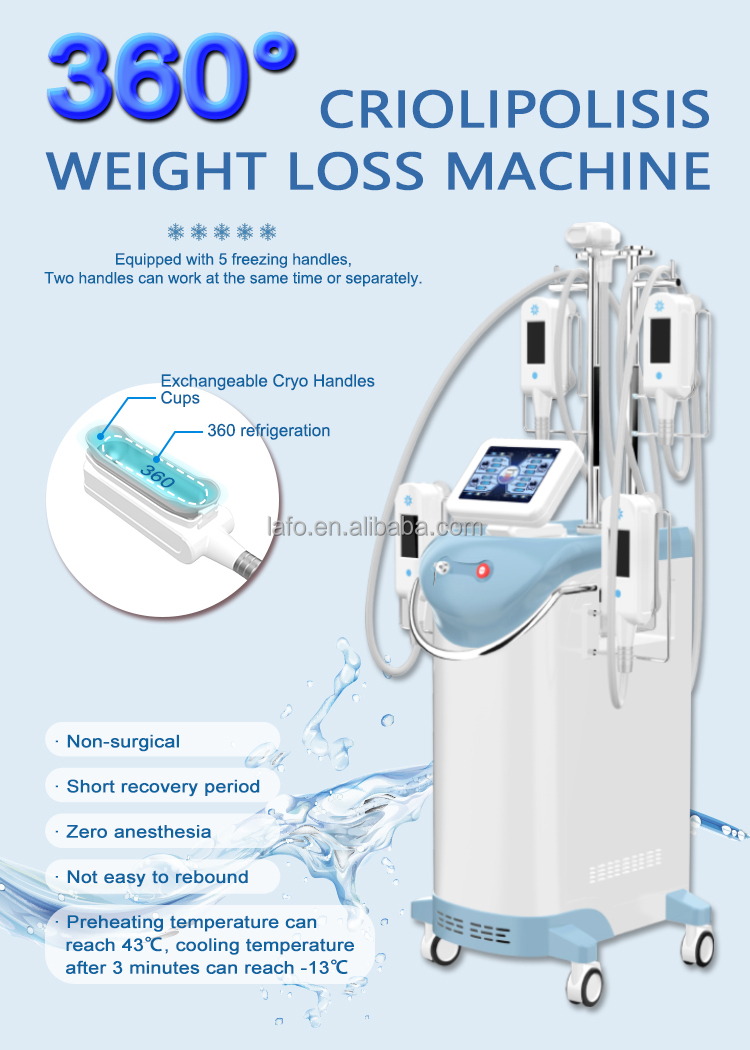 Professional stationary 360 Cool system Cryolipolysis Weight Loss Cryo Double Chin Removal Machine LF-245B
