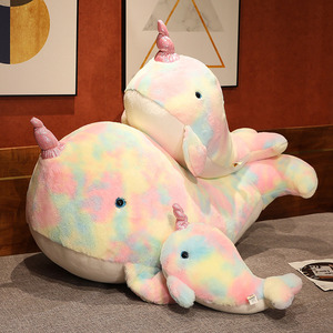 Arcobaleno balena delfino bambola peluche personalizzato peluche arcobaleno unicorno balena giocattoli animali morbido peluche balena tiro cuscino giocattolo - Product Image 5