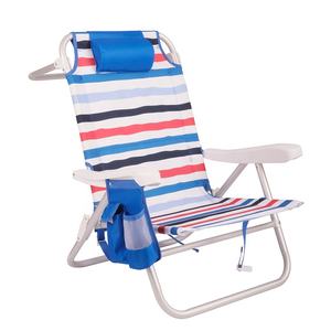 كرسي شاطئ خفيف الوزن بطراز عصري مصنوع من الألومنيوم ويمكن تعليقه على الخلف ويتميز بخمسة أوضاع قابل للضبط كرسي بحمالات علوية ومعلق وقابل للطي - Product Image 1