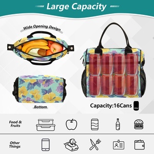 Bolsa Térmica para Almuerzo, Diseño de Flores Hau Puakenikeni, Impermeable, Reutilizable, Portátil, Suave, para Picnic, con Asa de Hombro - Product Image 4