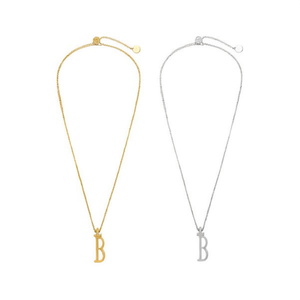 Collana con Ciondolo Lettera B Ziina 10x15Cm in Acciaio Inossidabile Oro Argento Minimalista per Uso Quotidiano - Product Image 2