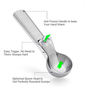 Cuillère à fruits en métal robuste à <span class=keywords><strong>prix</strong></span> avantageux, cuillère à pastèque, cuillère à biscuits, cuillère à <span class=keywords><strong>glace</strong></span> avec déclencheur - Product Image 5