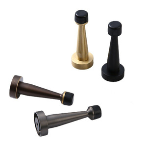 JAYHOO Copper Door Stopper Floor Mount Brushed Brass Minimalist Design Black Gold Bronze Finish - Product Image 3