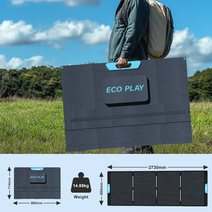Station d'alimentation portable ECOPLAY 3600W avec panneaux solaires pliables 400W, générateur hybride solaire extérieur, batterie mobile LiFePO4 - Product Image 1