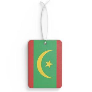 Conception personnalisée de parfum de voiture drapeau Mauritanie, parfum de désodorisant suspendu - Product Image 1