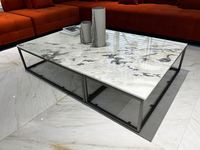 Table basse rectangulaire en quartz blanc, marbre, style italien de luxe, adaptée au salon, à usage domestique