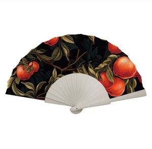 Craft Folding Fan Wooden Handheld Portable Fan with Painting Design 33cm Souvenir for Home Decoration - Product Image 4