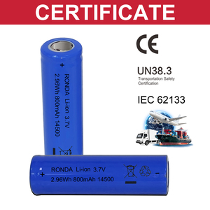 Ronda personnalisé livraison rapide 100% qualité d'origine un taux de décharge 5C 3.7V 14500 batterie <span class=keywords><strong>800mah</strong></span> pour outils électriques - Product Image 5