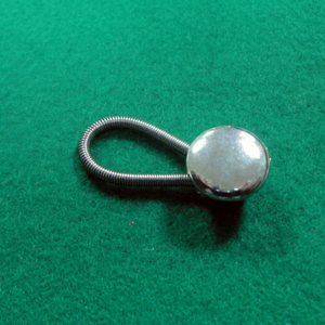 AA0242 Zinc Alloy Metal Collar Extender Round Shank <b>Button</b> Extender Polished Lead Free Embossed Logo Classic Style - Product Image 1