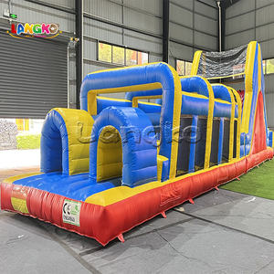 Parcours d'obstacles gonflable pour enfants en PVC de qualité commerciale, <span class=keywords><strong>jeux</strong></span> gonflables <span class=keywords><strong>Ninja</strong></span> avec toboggan pour enfants - Product Image 2