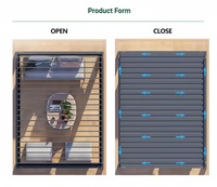 Pavillon à lames orientables en alliage d'aluminium étanche pour piscine de luxe, balcon extérieur, auvent anti-pluie avec structure thermolaquée