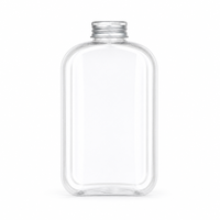 Bouteille de boisson en plastique jetable de 300 ml, 400 ml, 500 ml, flacon plat transparent en PET, contenants pour boissons, jus de fruits, infusion froide