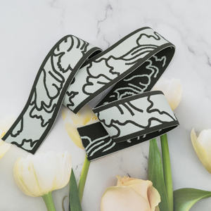 Cinta de nailon mate de alta calidad de 4 cm, doble pliegue, sin elasticidad, para ribetes, accesorios de ropa, varios colores, jacquard. - Product Image 1