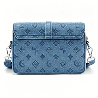 Sac bandoulière en jean gaufré personnalisé OEM ODM, vente en gros, mode, fermeture éclair, bouton, commandes en gros, marque privée
