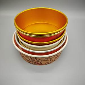 Tazón Redondo de Papel para Llevar, Ensaladera con Impresión Personalizada, Envase Desechable para Alimentos con Papel de Aluminio Dorado y Tapa de PET - Product Image 5