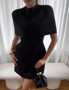 Zevity 2026 Primavera Abito da Donna <span class=keywords><strong>Chic</strong></span> Stile Sciarpa Vita Alta Vestibilità Slim Linea ad A <span class=keywords><strong>Abbigliamento</strong></span> da Festa Femminile di Alta Qualità Nero Bianco - Product Image 3