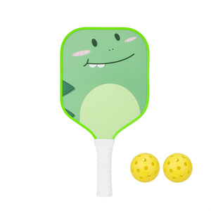 Raquette de pickleball pour enfants avec balles à 40 trous, divertissement sûr pour les enfants, forme standard, matériau en fibre de verre - Product Image 1