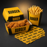 Boîte à repas rapide en gros, personnalisable avec logo, écologique, jetable, pour emporter, pour burgers, poulet frit, sandwichs