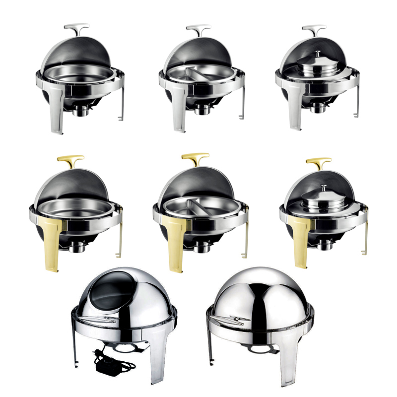 Stainless Steel Round Chafing Dish, Food Warmer, Buffet Set