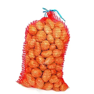 Landbouw Mesh Bags Pp Leno Bag Pakket Herbruikbaar Trekkoord Groenteverpakking Aardappel Voor Ui Aardappel Knoflook