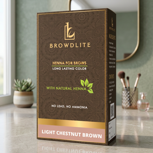 Henna para Cejas BROWDLITE de Alta Calidad, Polvo de Color para Cejas con Ingredientes Herbales, Sin Amoníaco, Uso Permanente para el Cabello, India - Product Image 1