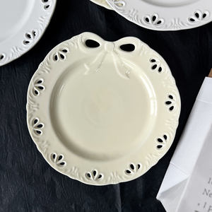 <span class=keywords><strong>Assiette</strong></span> à dîner rétro <span class=keywords><strong>creuse</strong></span> en céramique gaufrée française créative Steak pâtes Dessert dîner plateau de service mariage Restaurant vaisselle - Product Image 5