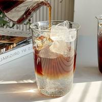 Vente en gros de gobelets en verre borosilicate de haute qualité 400 ml/500 ml, tasse à café de qualité supérieure, style vintage, grande capacité, utilisation hôtelière