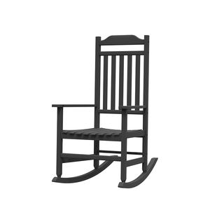 Nouvelle arrivée Chaise berçante de patio en résine plastique résistante aux intempéries noire - Product Image 2