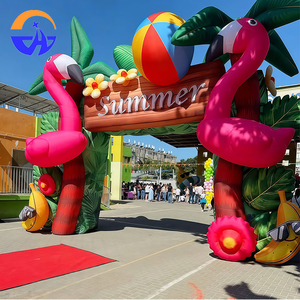 Accessoires de fête tropicales d'été, décorations hawaïennes, flamants roses, palmiers, arche <span class=keywords><strong>gonflable</strong></span> en tissu Oxford renforcé, unisexe - Product Image 5
