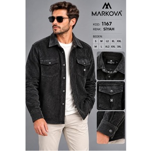 Chemise d'extérieur tricotée pour homme MARKOVA, style 1167, couleur noire, en tissu tricoté, pour l'hiver, première qualité, meilleure vente, vente en gros - Product Image 1
