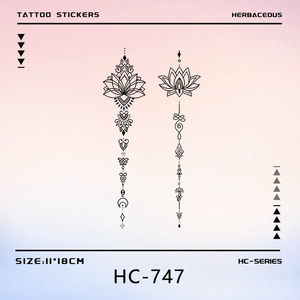 Tatuajes Temporales de Estilo Herbal con Diseños de <span class=keywords><strong>Letras</strong></span>, Tatuajes Falsos Semipermanentes de Lujo para Brazos y Muñecas de Mujer - Product Image 1