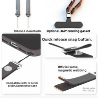 Sangle bandoulière magnétique réglable en nylon REWIN officielle pour iPhone 17 Pro Max, lanières tissées personnalisées pour coque de téléphone