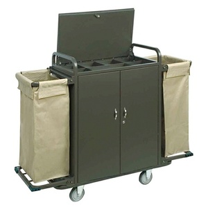 CHAOBAO D-205A Chariot de préposé aux chambres de haute qualité Chariot de ménage noir de qualité supérieure pour hôtels <span class=keywords><strong>Design</strong></span> moderne Matière plastique - Product Image 4