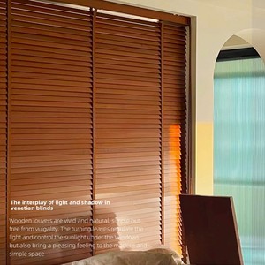 Persianas Enrollables Eléctricas <span class=keywords><strong>de</strong></span> Madera Maciza Negras, Personalizadas, Estilo Mid-Century, Aislantes y Bloqueadoras <span class=keywords><strong>de</strong></span> Luz <span class=keywords><strong>para</strong></span> Interiores/Exteriores - Product Image 2