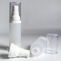 Bouteilles de recharge sans air en stock 20ml 30ml 50ml, flacons cosmétiques givrés en PP avec pompe sans air pour lotion, vente en gros
