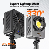 Lampu Fill fotografi portabel 330W, untuk Studio fotografi 2700-6500K warna ganda suhu 230W siaran langsung untuk ponsel