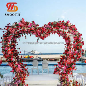SMOOTH Silk <b>Artificial</b> Iron Arch <b>Flower</b> <b>Arrangement</b> Rose <b>Flower</b> Arch Decor Heart Shape rose <b>Flower</b> Arch - Product Image 2