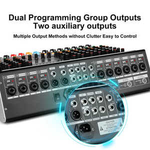 Cooyinka professionale 12 canali DJ digitale USB interfaccia <span class=keywords><strong>Audio</strong></span> integrata 99 effetto riverbero costruzione In metallo - Product Image 6