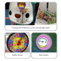 Distributeur de bonbons en forme de roue de la fortune avec ours de dessin animé, cadeau pour enfants, machine à bonbons en métal et plastique, garantie 1 an