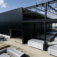 Atelier préfabriqué en structure métallique industrielle de haute qualité au design moderne, portable, pour les bureaux et les usines