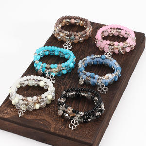 Conjunto de Pulseras de Cuentas de Bisutería con Cristales y Dijes de Corazón, Regalo para Mujer, Hecho en China - Product Image 2