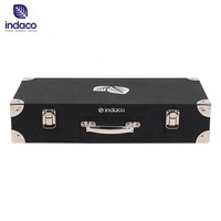 Emballage rigide en papier personnalisé carré noir enfants couture valise en carton boîte-cadeau avec matériel