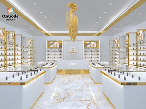 <span class=keywords><strong>Vitrina</strong></span> <span class=keywords><strong>de</strong></span> Perfume <span class=keywords><strong>de</strong></span> madera y oro elegante personalizada Vitrinas para fragancias y productos <span class=keywords><strong>de</strong></span> belleza para centros comerciales y tiendas minoristas - Product Image 2