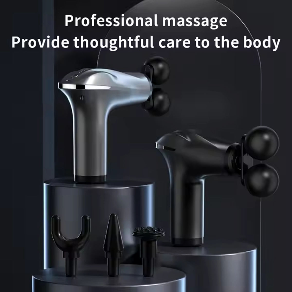 ORANGLES 2025 High Frequency Professional Double Heads Massage Gun LCD Touch Electric Fascial Gun Fitness Slimming Shaping Relax Wellness - angled perspective - presenting advantages - Image 4 of 6 | fits any environment | Purchase 2025 High Frequency Professional Double Heads Massage Gun LCD Touch Electric Fascial Gun Fitness Slimming Shaping Relax Wellness Michigan | Free Shipping ORANGLES