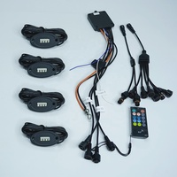 Luces LED RGBW de 9 LED para Camiones, Sincronización Musical Multicolor, Control Remoto por Bluetooth, Sistema de Iluminación Neón, Luces Estroboscópicas para Camiones Todoterreno, Combo Quad