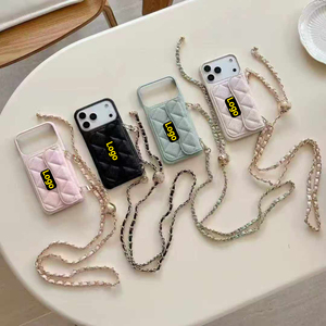 Funda de Piel para Teléfono con Correa Cruzada para Mujer, con Cordón para <span class=keywords><strong>iPhone</strong></span> 14 15 16 17 Pro Max, Funda con Cadena y Ranuras para Tarjetas - Product Image 2