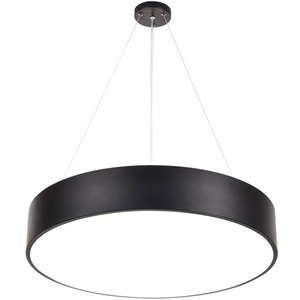 Black LED Pendant <b>Light</b> Stainless Steel Body Gold Plastic <b>Drum</b> <b>Shade</b> 3500K Warm White Anti-Glare Adjustable Height Dimmable - Product Image 1