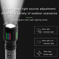 Lampe torche LED laser blanche avec lumière latérale SMD, portée de 1000 m, en alliage d'aluminium, rechargeable par USB-C, zoomable, IP65, lampe tactique