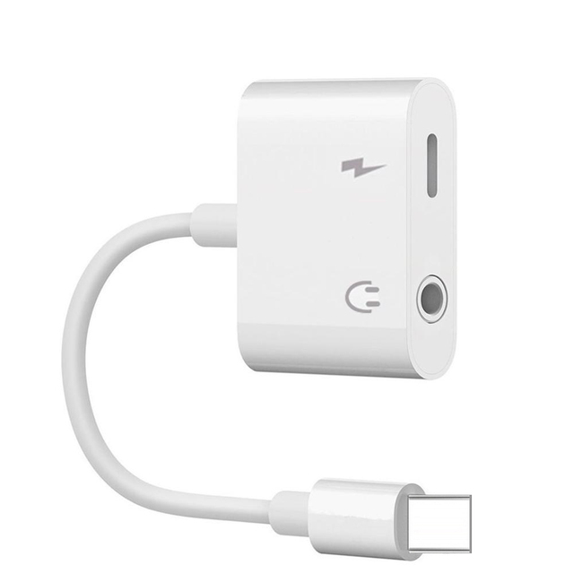 Wholesale 2 in 1 Audio Headphone Adapter 3.5mm Plug Audio Headphone Aux Adapter for iphone Data Transfer and Music